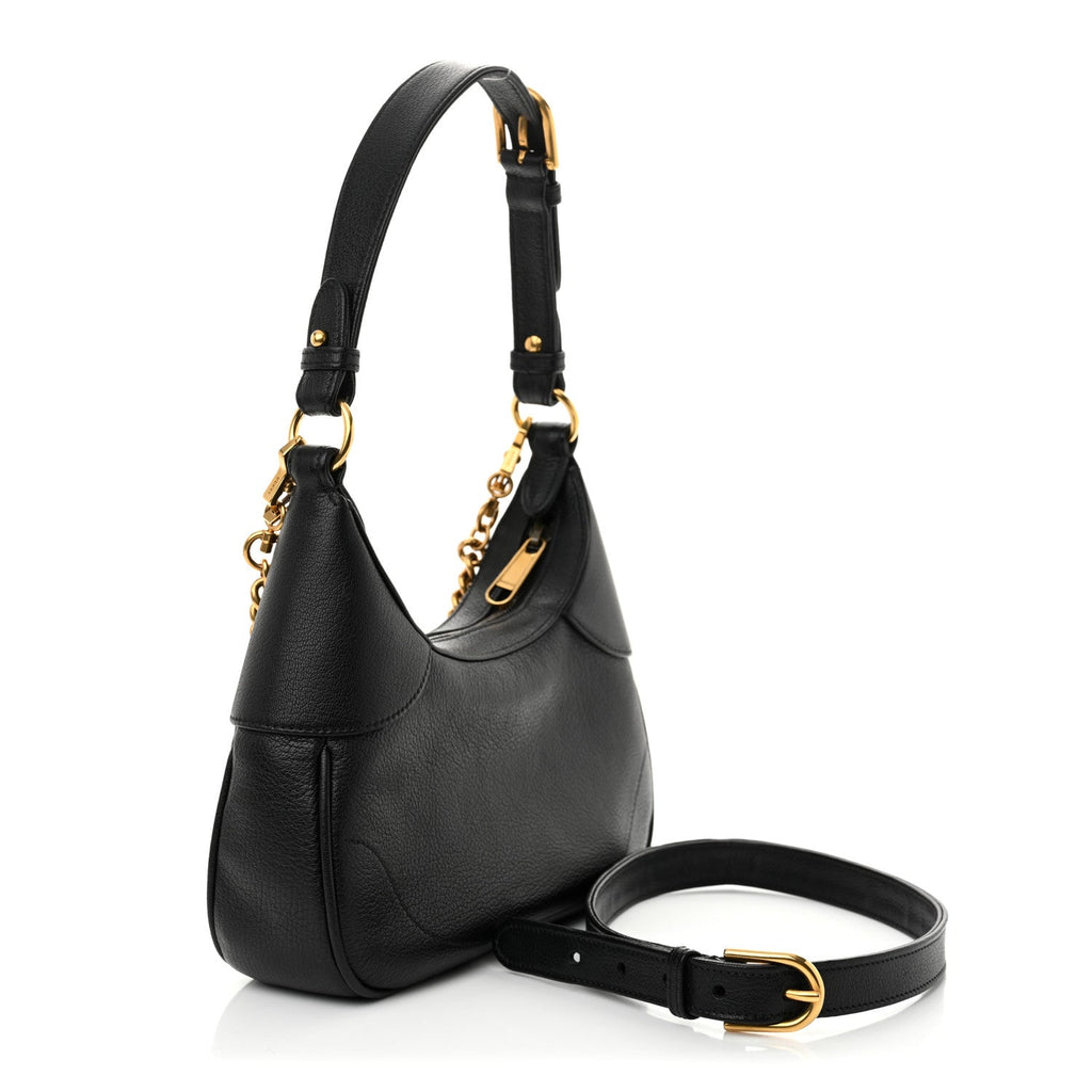 Goatskin Small Aphrodite Shoulder Bag Black