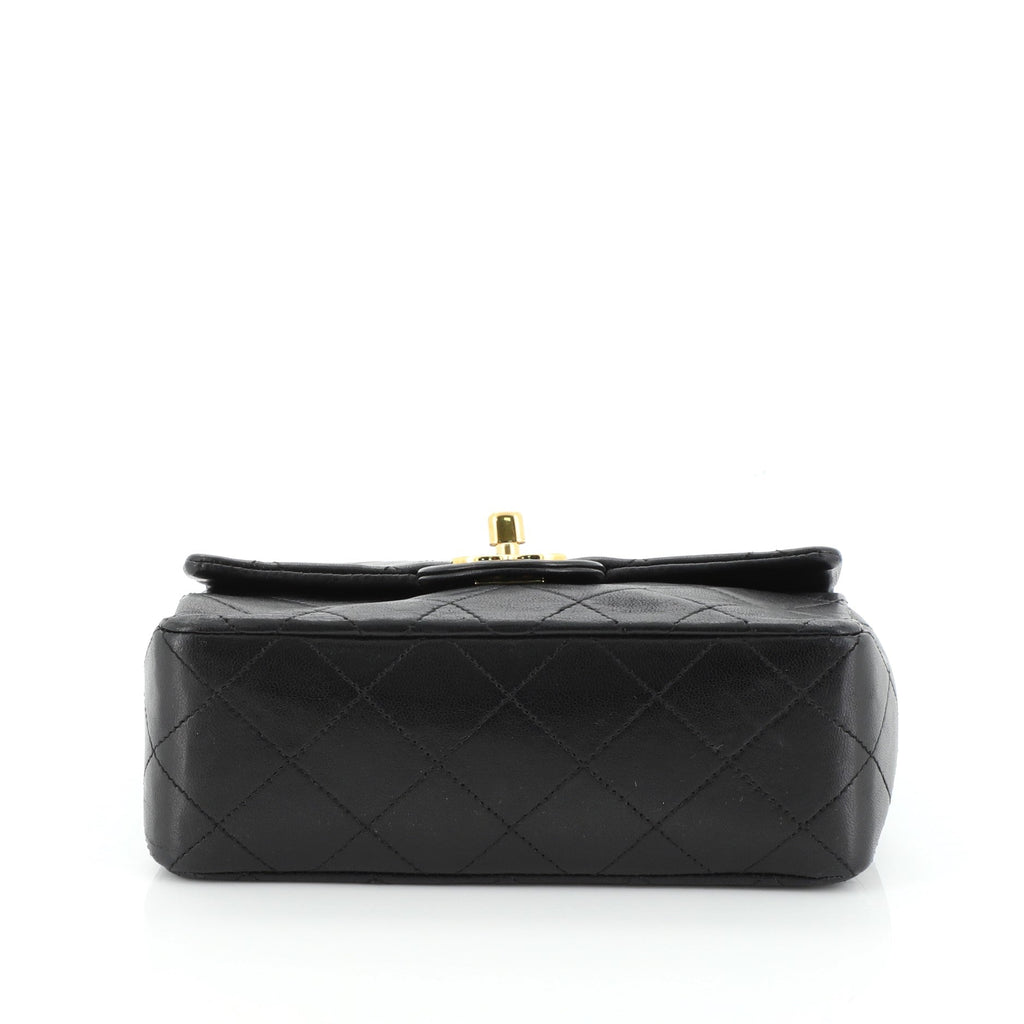 Vintage Square Classic Single Flap Bag Quilted Lambskin Mini