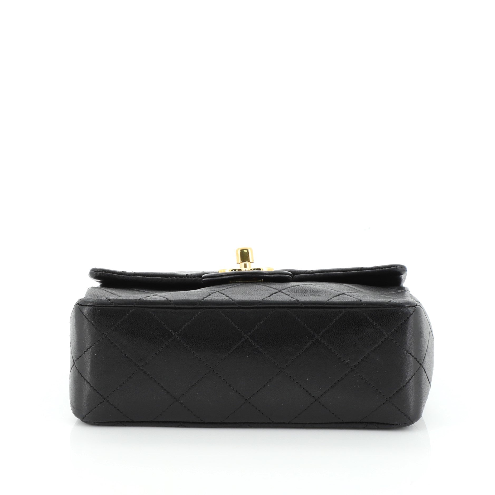 Vintage Square Classic Single Flap Bag Quilted Lambskin Mini