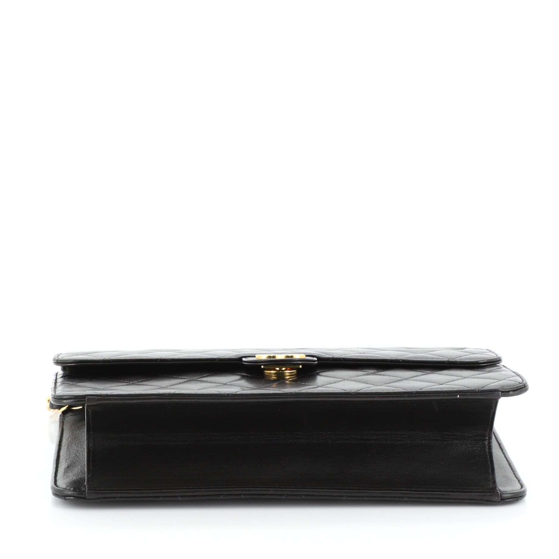 Vintage Clutch with Chain Quilted Leather Medium