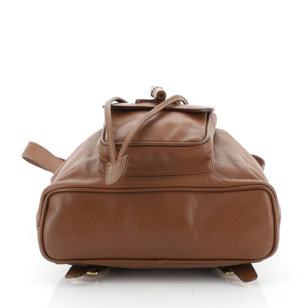 Vintage Bamboo Backpack Leather Mini