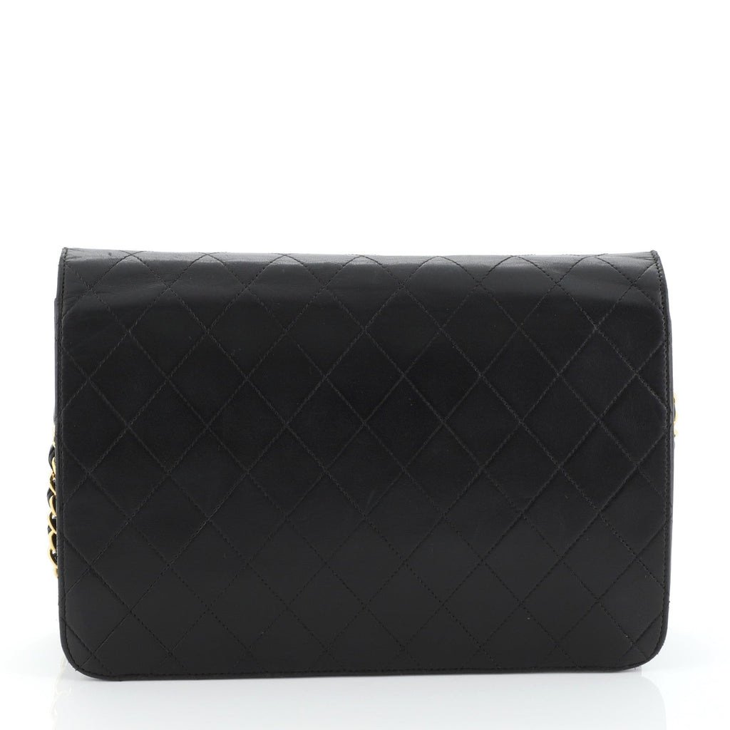 Vintage Clutch with Chain Quilted Leather Medium