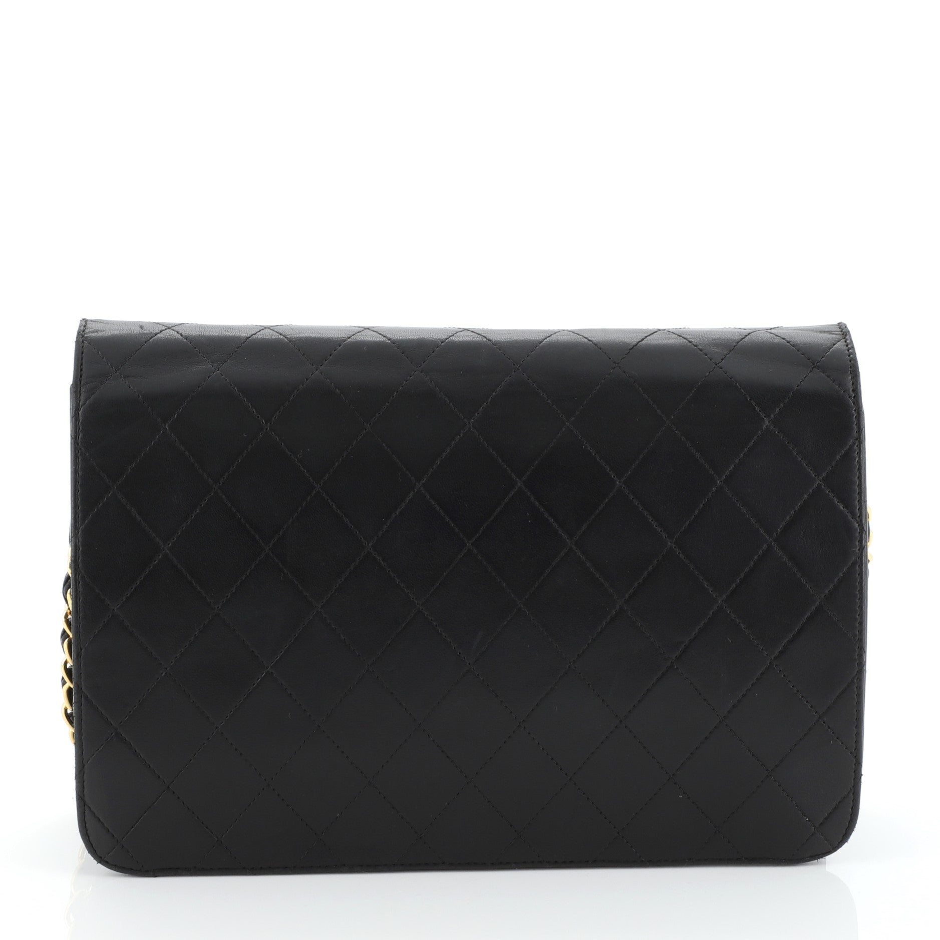 Vintage Clutch with Chain Quilted Leather Medium