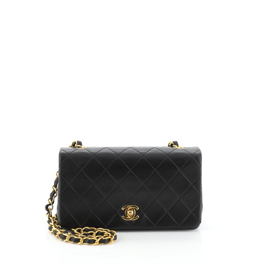 Vintage 3 Way Full Flap Bag Quilted Lambskin Mini