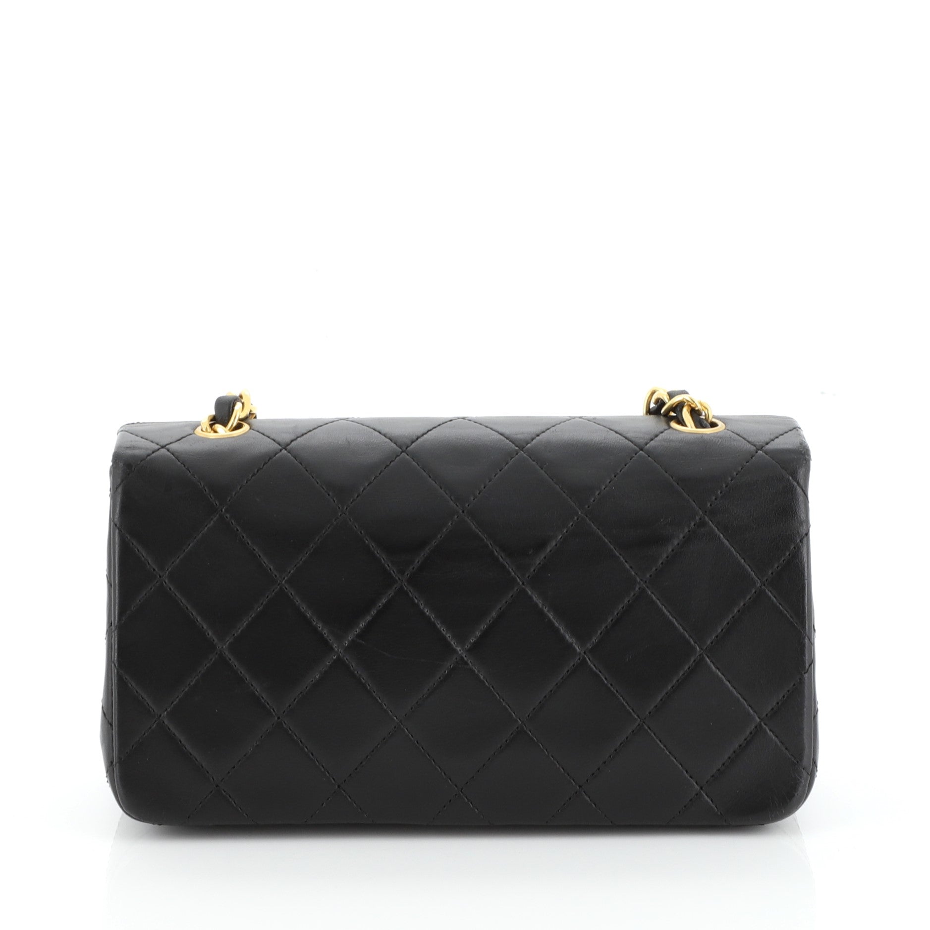 Vintage 3 Way Full Flap Bag Quilted Lambskin Mini