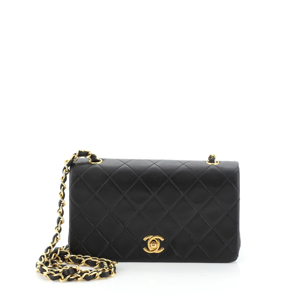 Vintage 3 Way Full Flap Bag Quilted Lambskin Mini