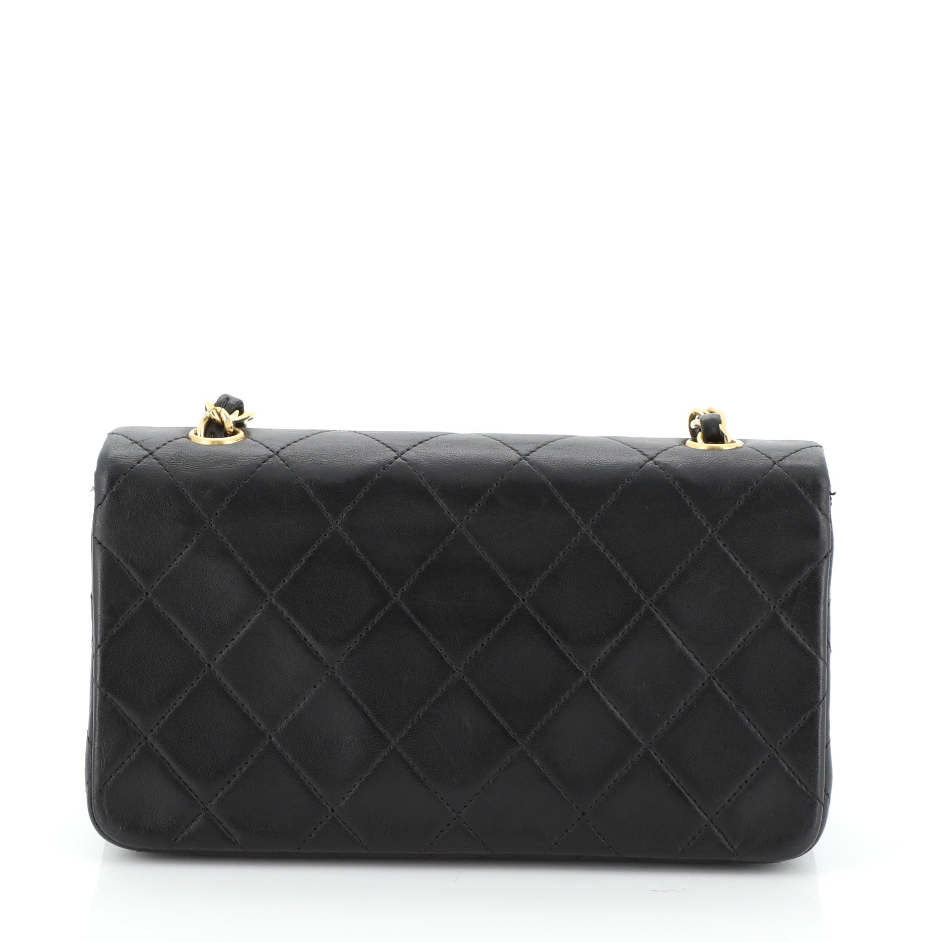 Vintage 3 Way Full Flap Bag Quilted Lambskin Mini