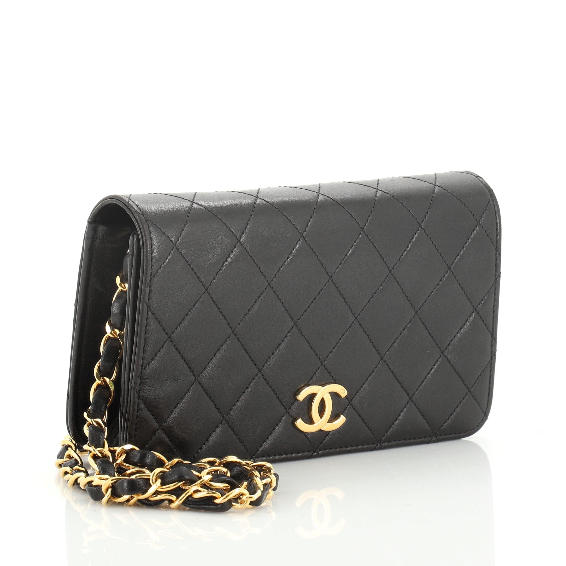 Vintage 3 Way Full Flap Bag Quilted Lambskin Mini