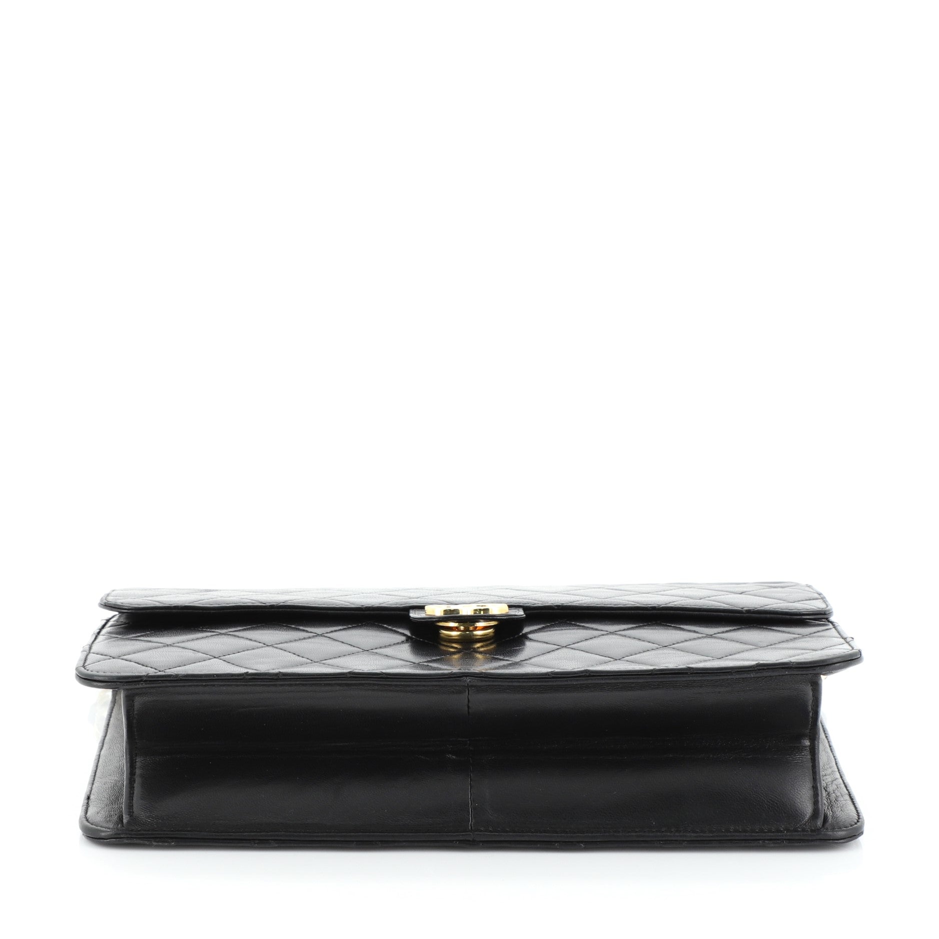 Vintage Clutch with Chain Quilted Leather Medium