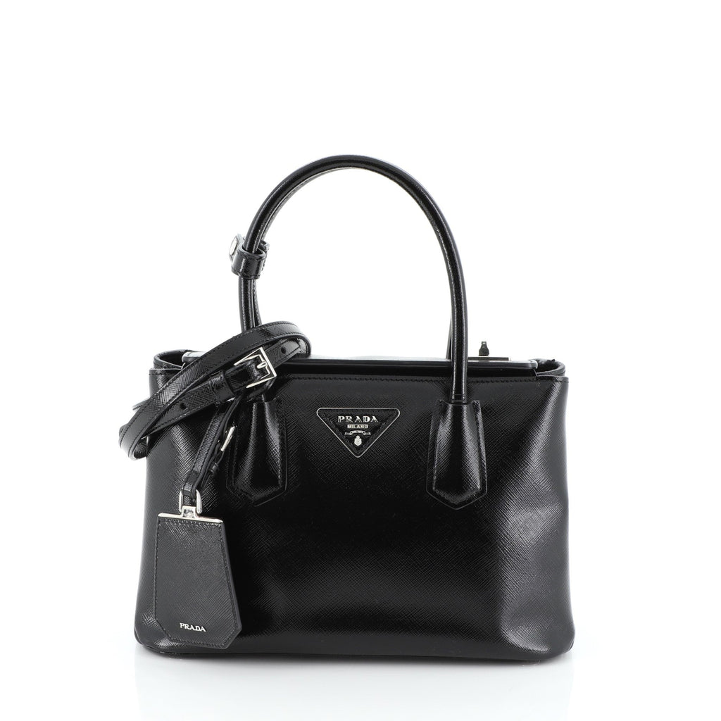 Turnlock Cuir Twin Tote Vernice Saffiano Leather Mini
