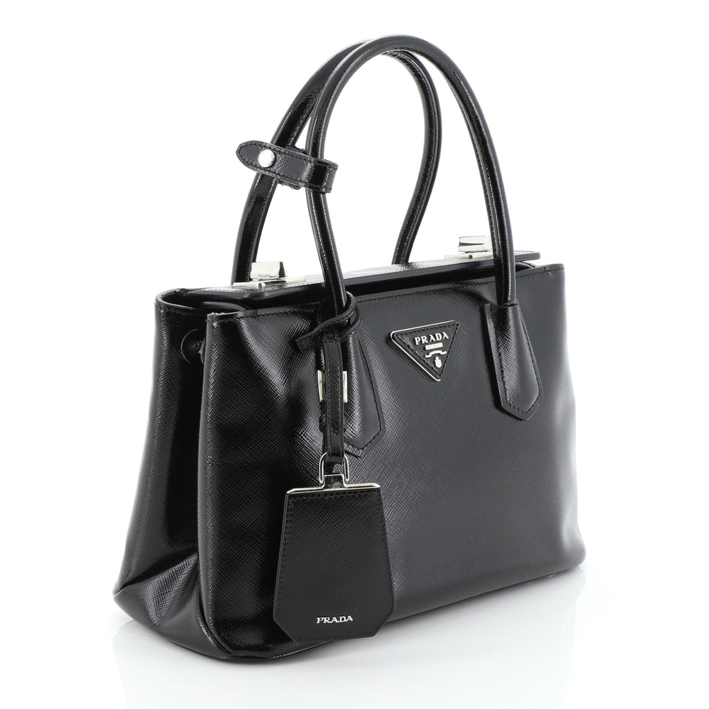 Turnlock Cuir Twin Tote Vernice Saffiano Leather Mini
