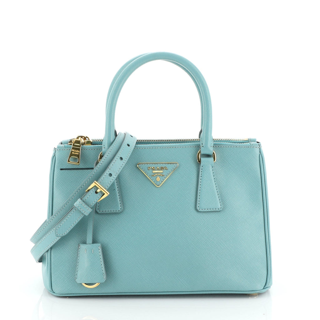 Double Zip Lux Tote Saffiano Leather Mini