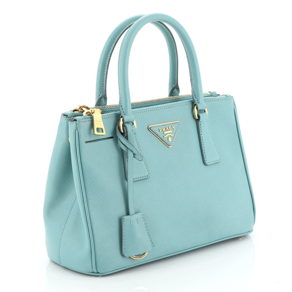 Double Zip Lux Tote Saffiano Leather Mini