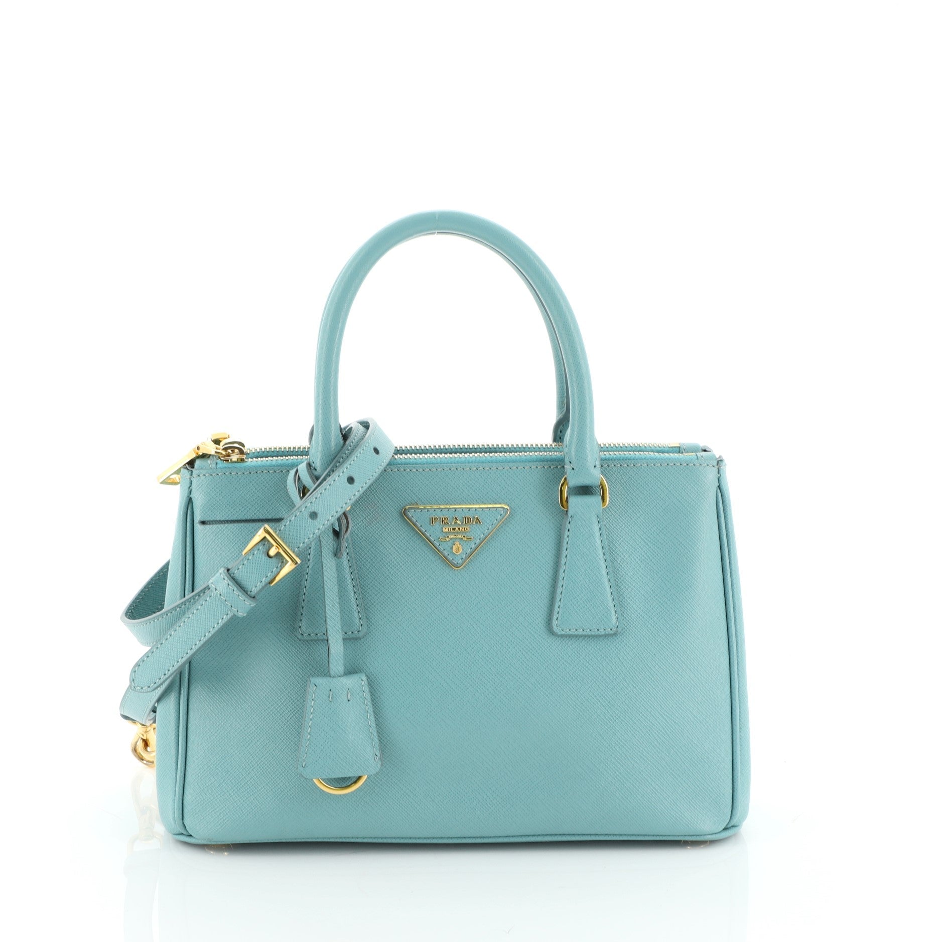 Double Zip Lux Tote Saffiano Leather Mini