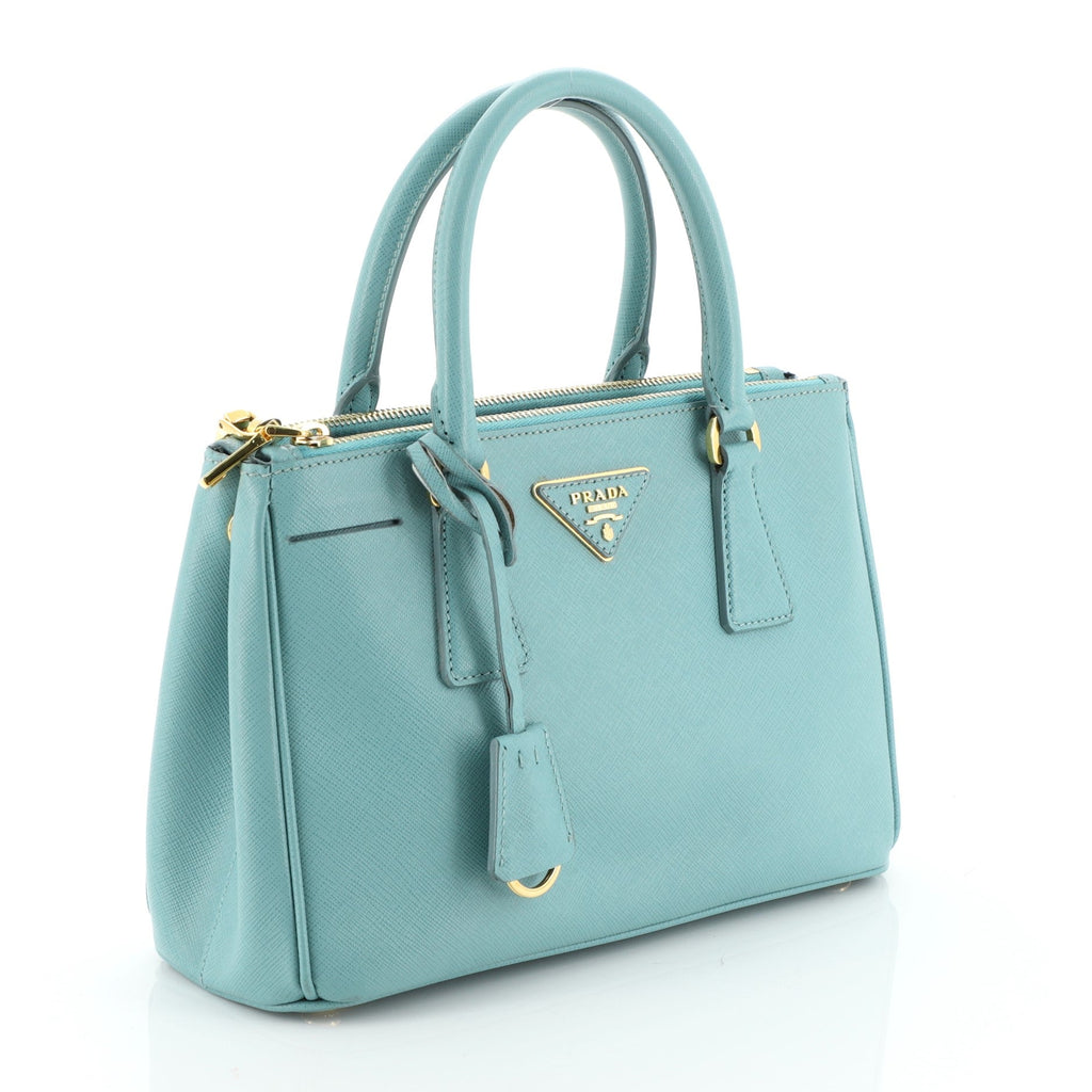 Double Zip Lux Tote Saffiano Leather Mini