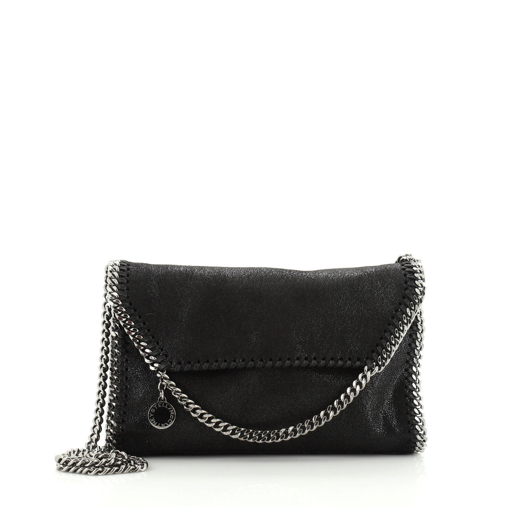 Falabella Fold Over Flap Crossbody Bag Quilted Shaggy Deer Mini