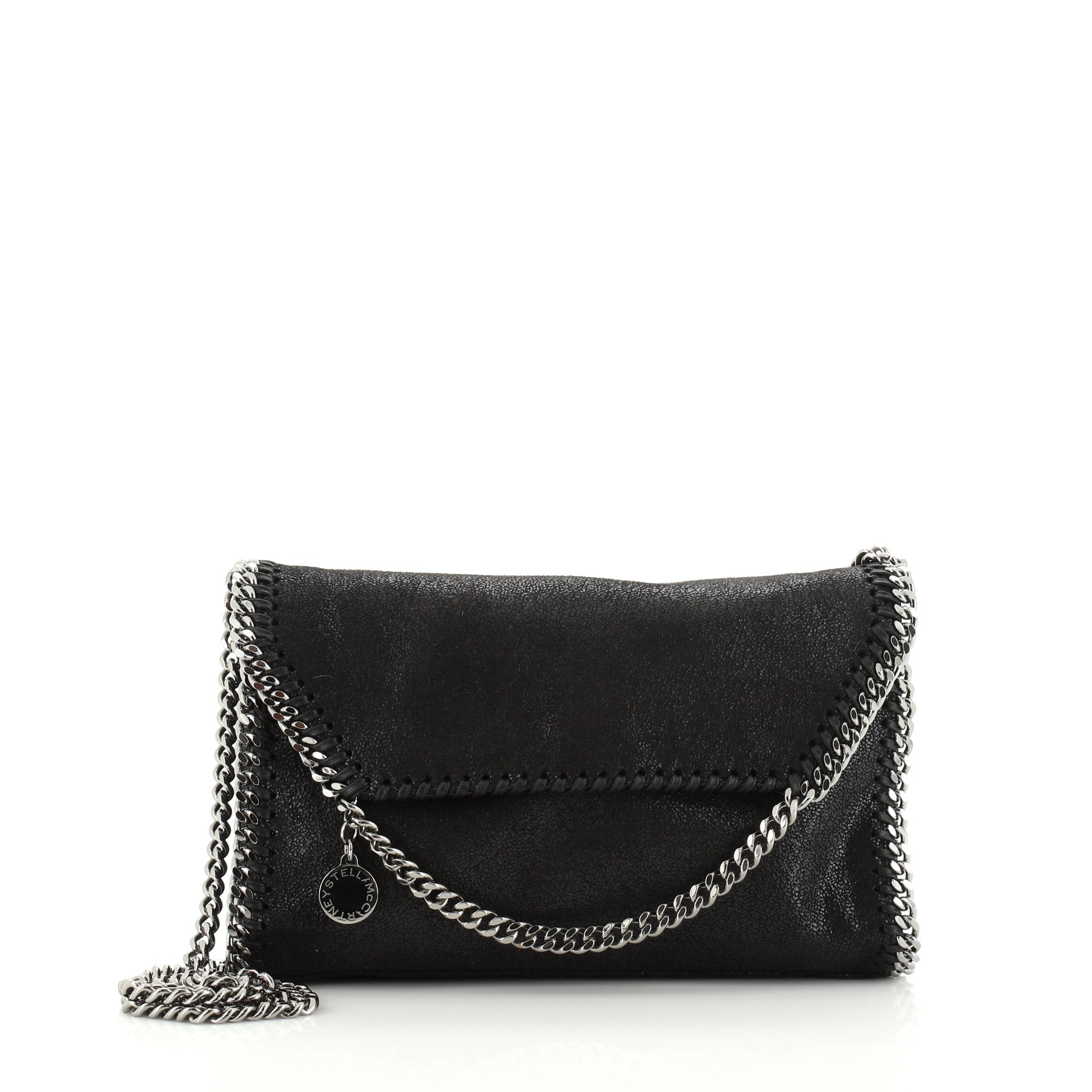 Falabella Fold Over Flap Crossbody Bag Quilted Shaggy Deer Mini