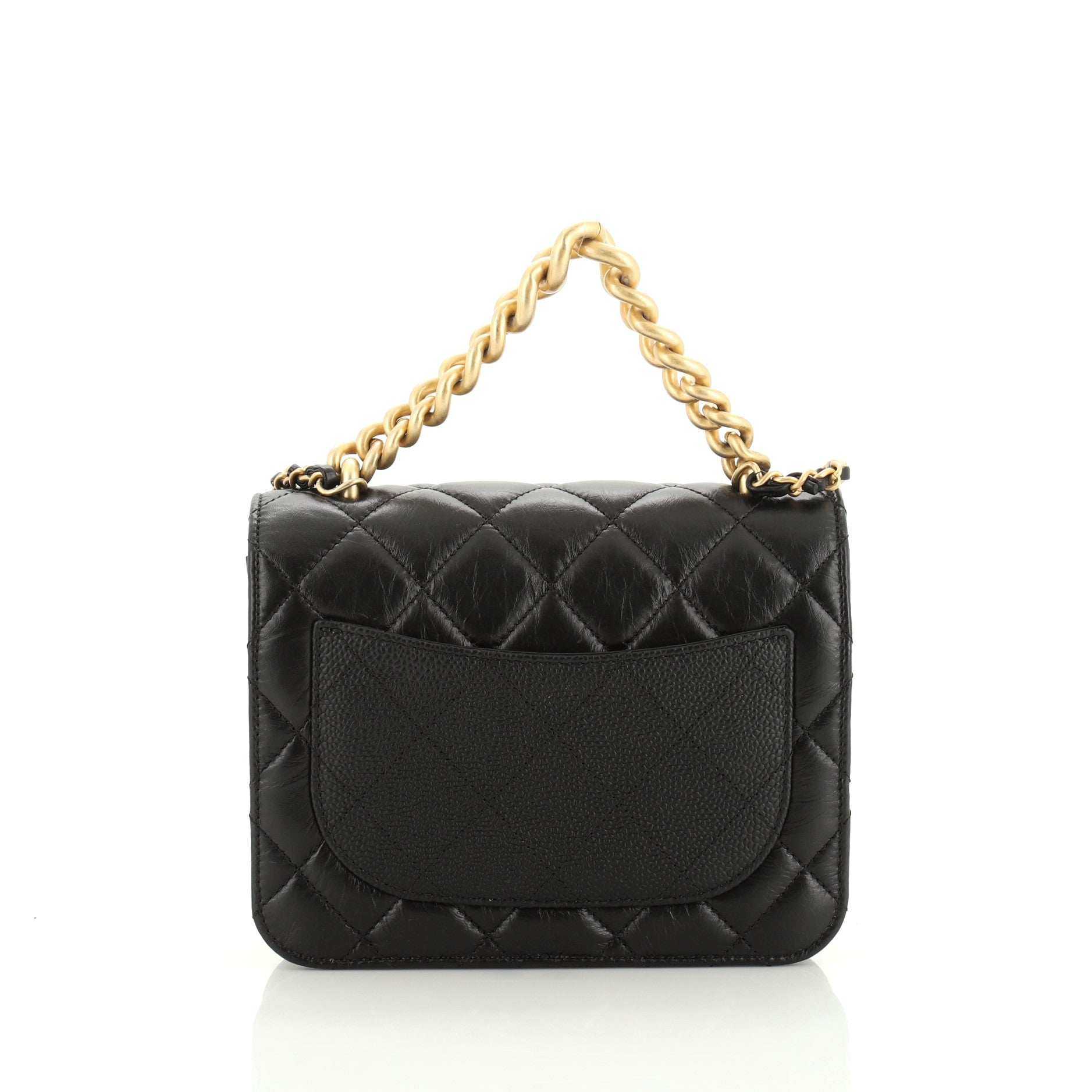 Chain Handle Flap Bag Quilted Lambskin with Caviar Mini