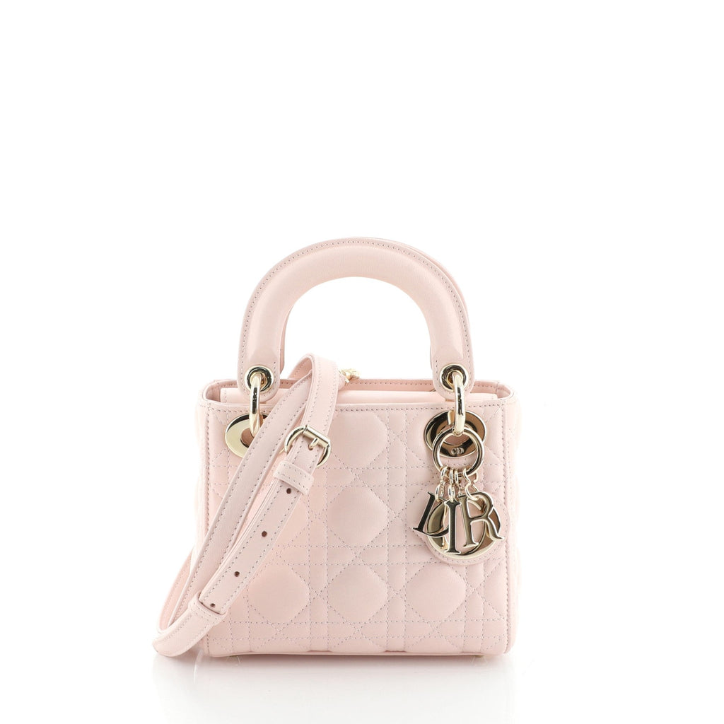 Lady Dior Handbag Cannage Quilt Lambskin Mini