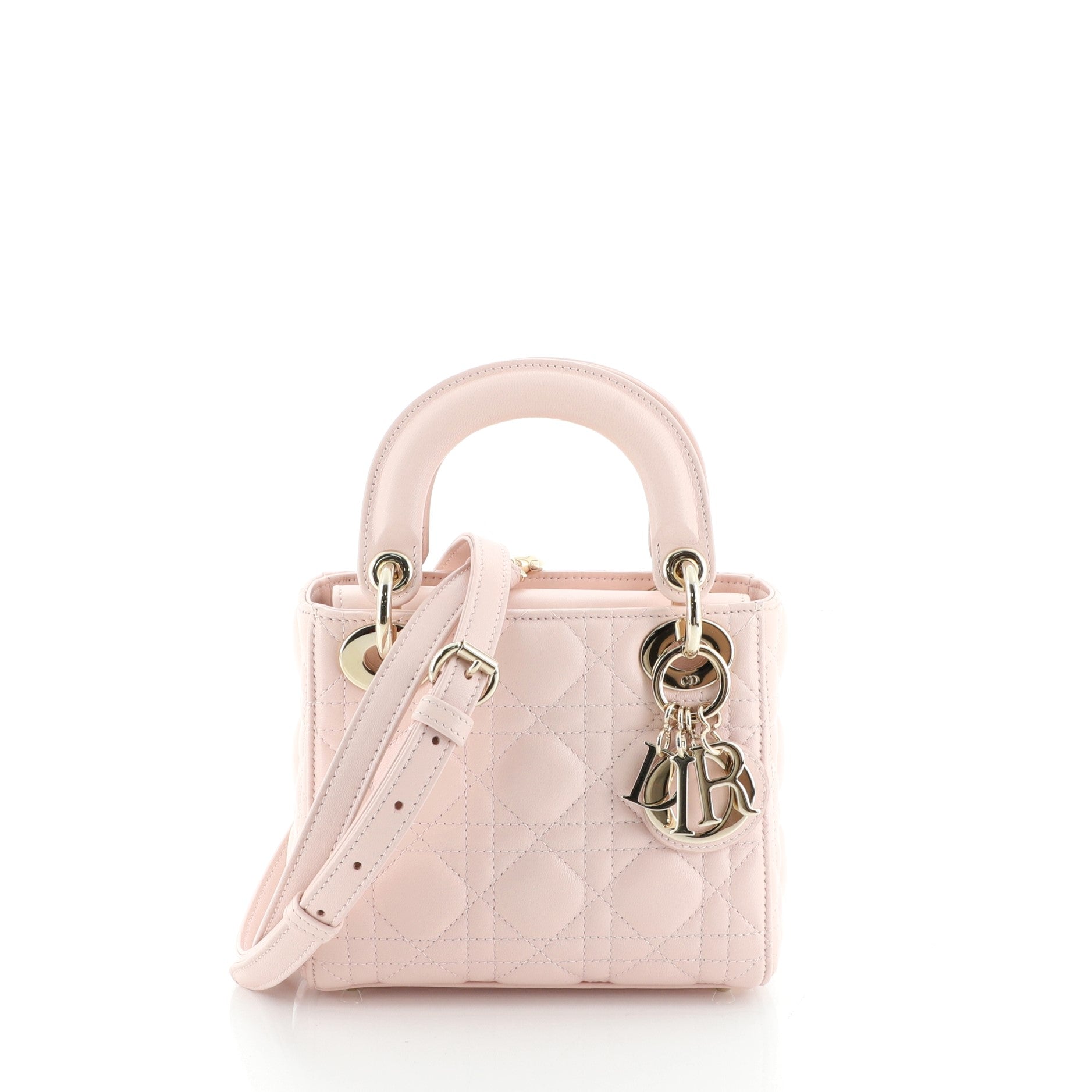 Lady Dior Handbag Cannage Quilt Lambskin Mini