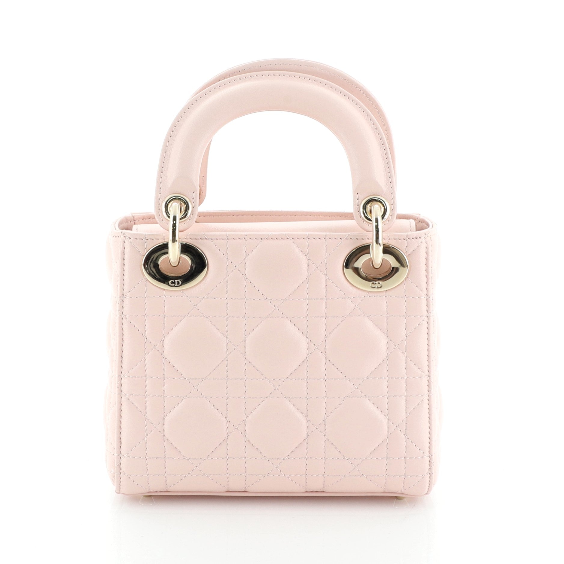 Lady Dior Handbag Cannage Quilt Lambskin Mini