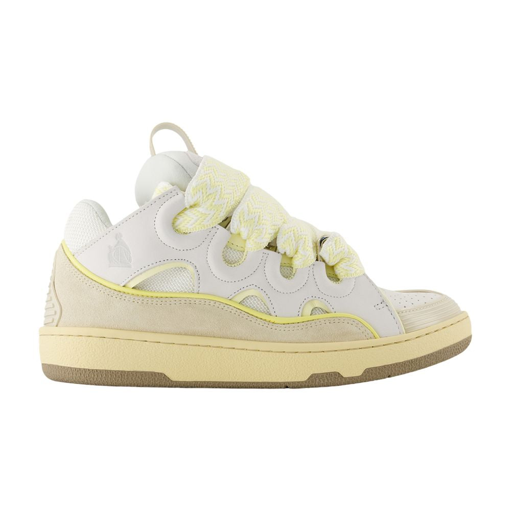 Women's Curb Sneakers - Lanvin - Leather - White