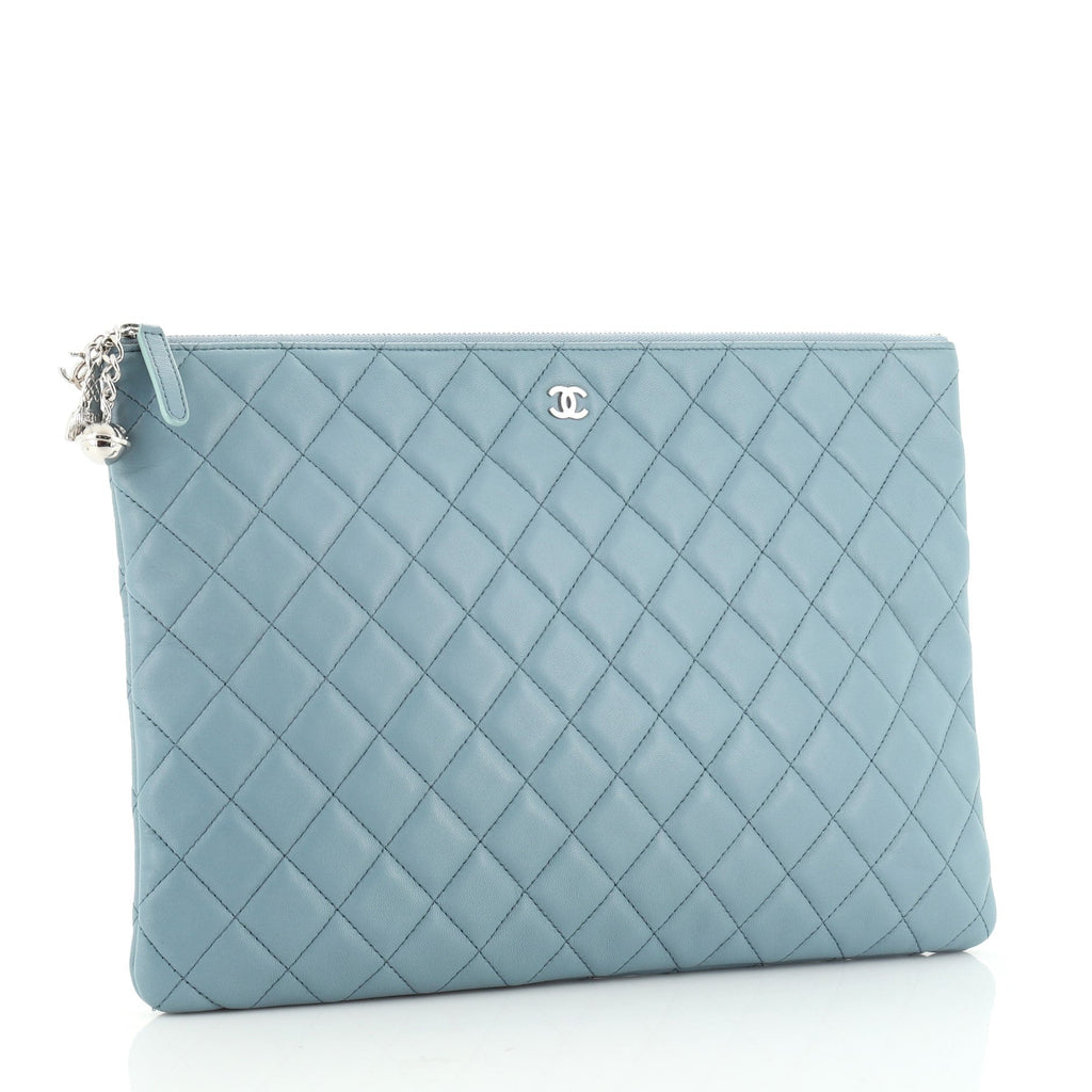 Data Center O Case Clutch Quilted Lambskin Large