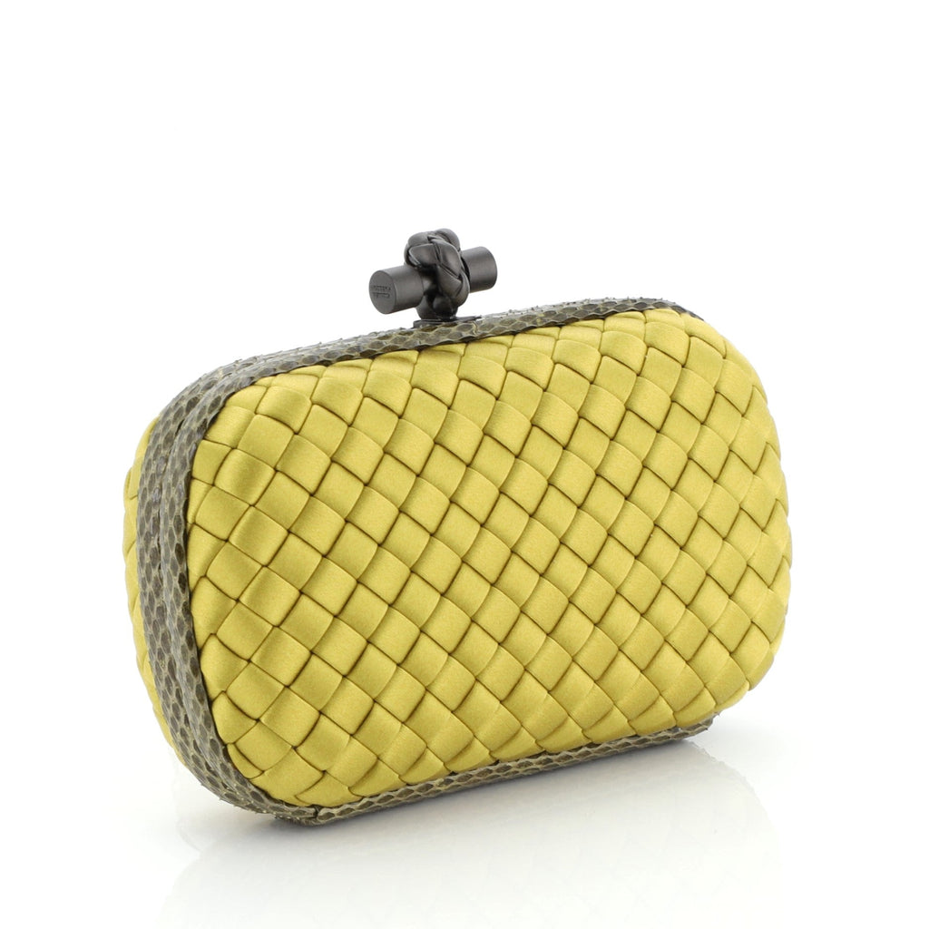 Box Knot Clutch Intrecciato Satin Small