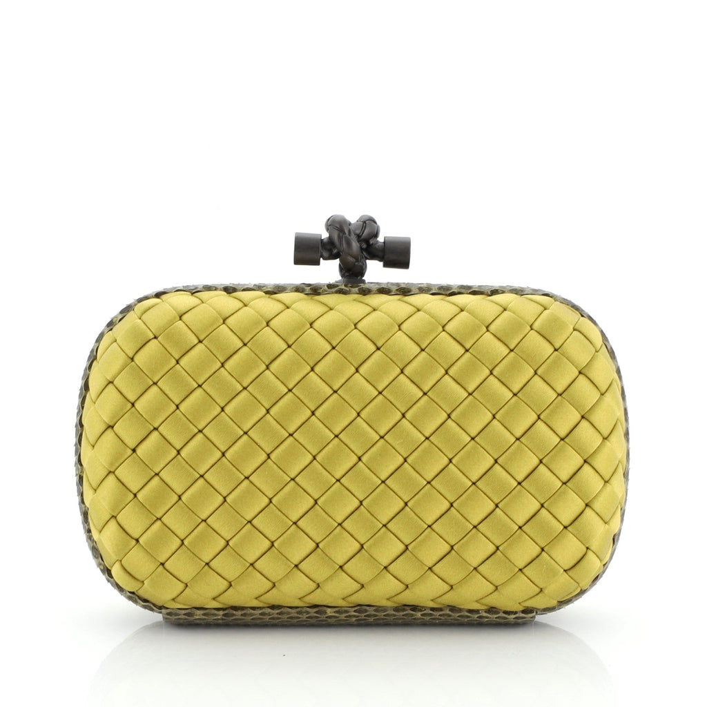 Box Knot Clutch Intrecciato Satin Small