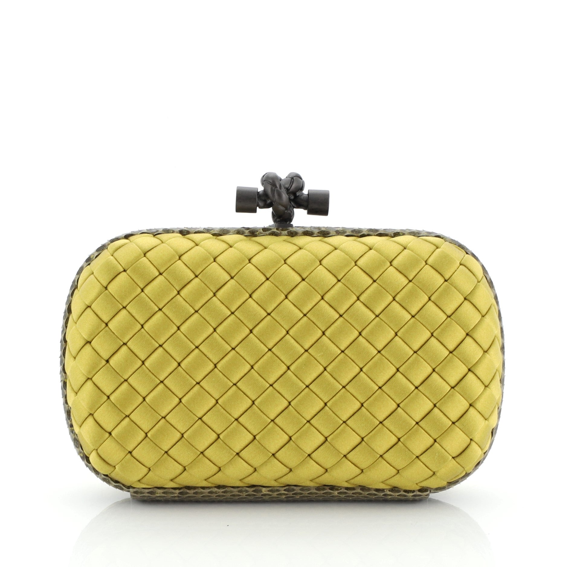 Box Knot Clutch Intrecciato Satin Small