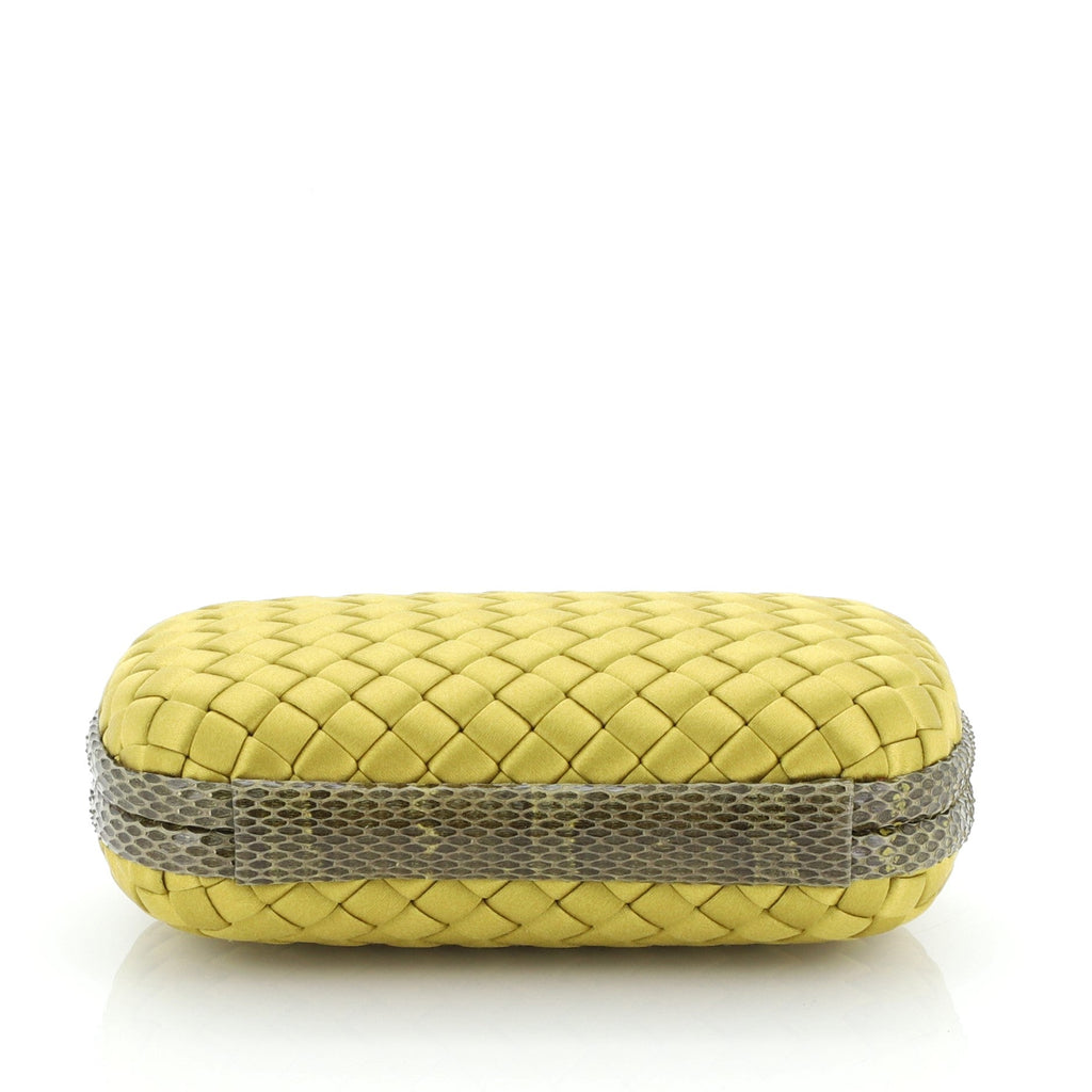 Box Knot Clutch Intrecciato Satin Small