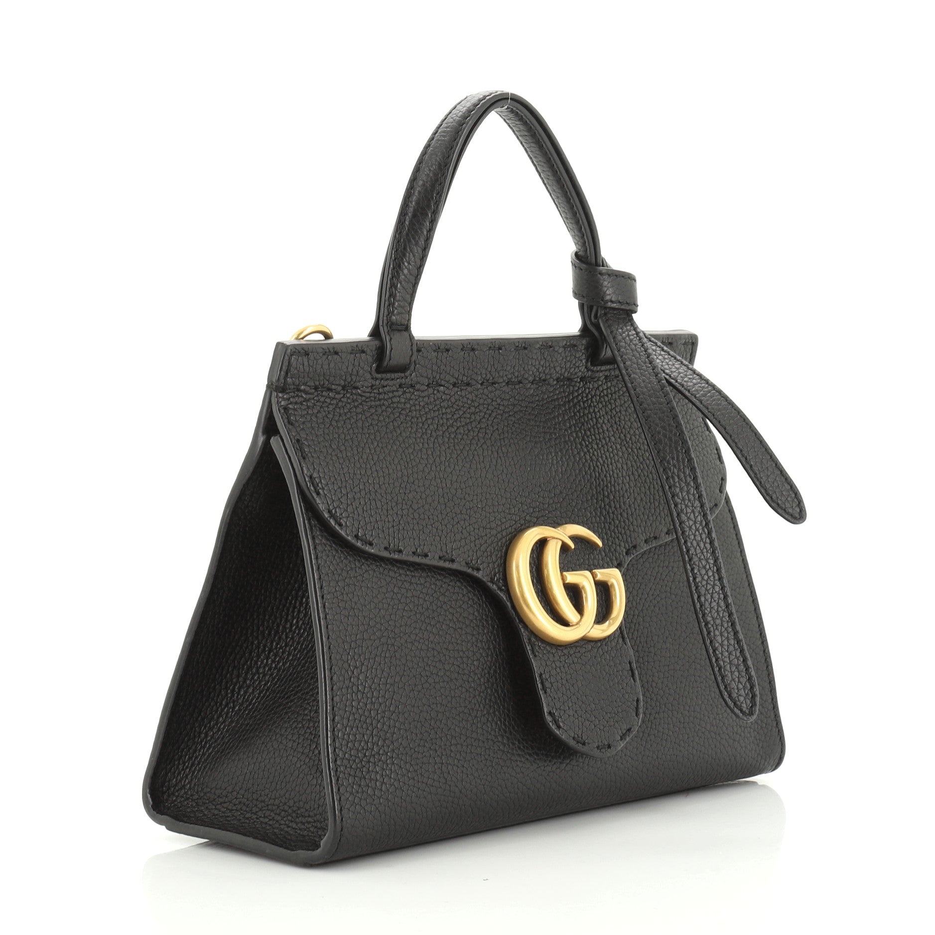 GG Marmont Top Handle Bag Leather Mini