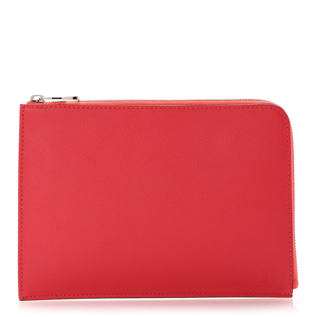 Calfskin Pochette Jules Zipped Clutch Poppy