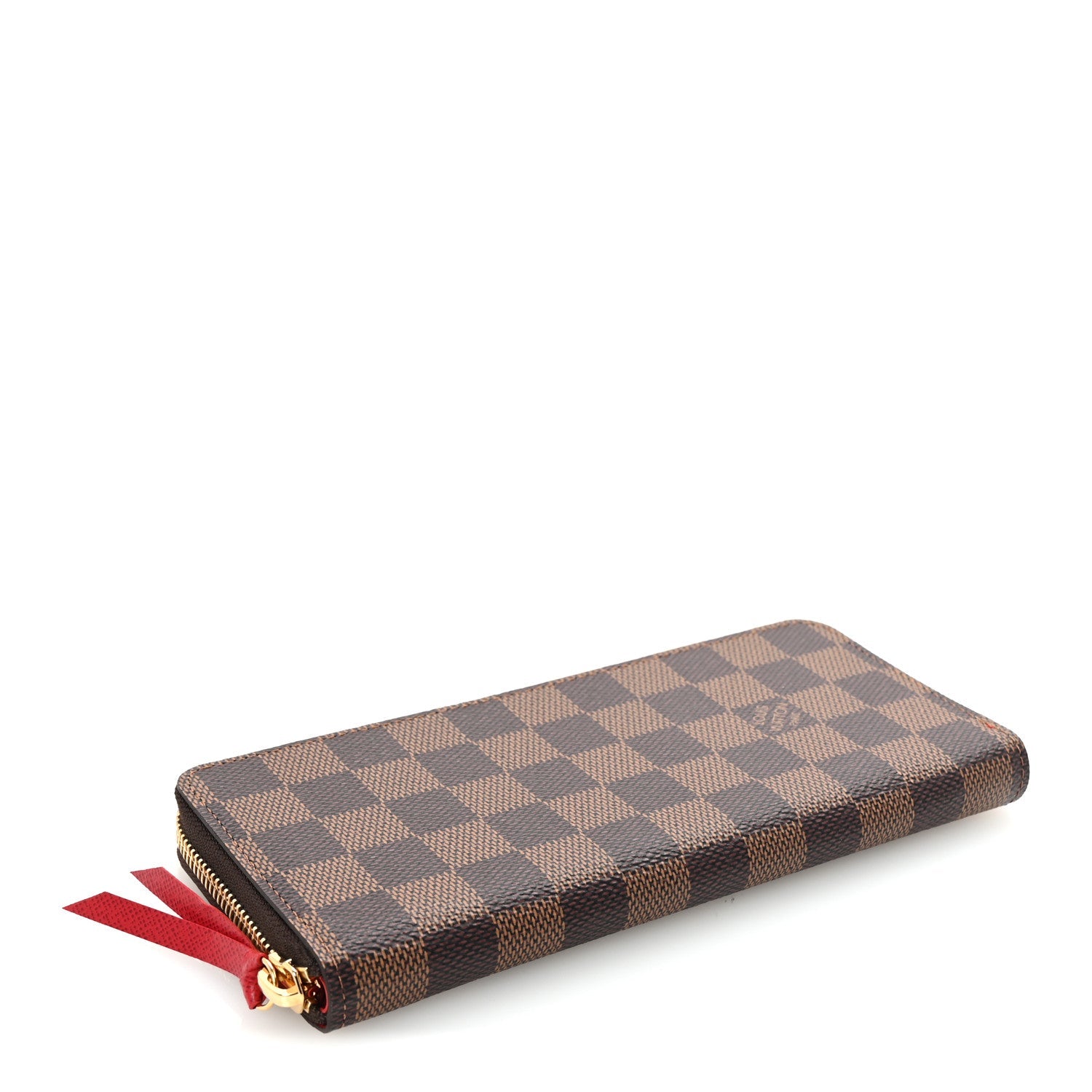 Damier Ebene Clemence Wallet Cherry