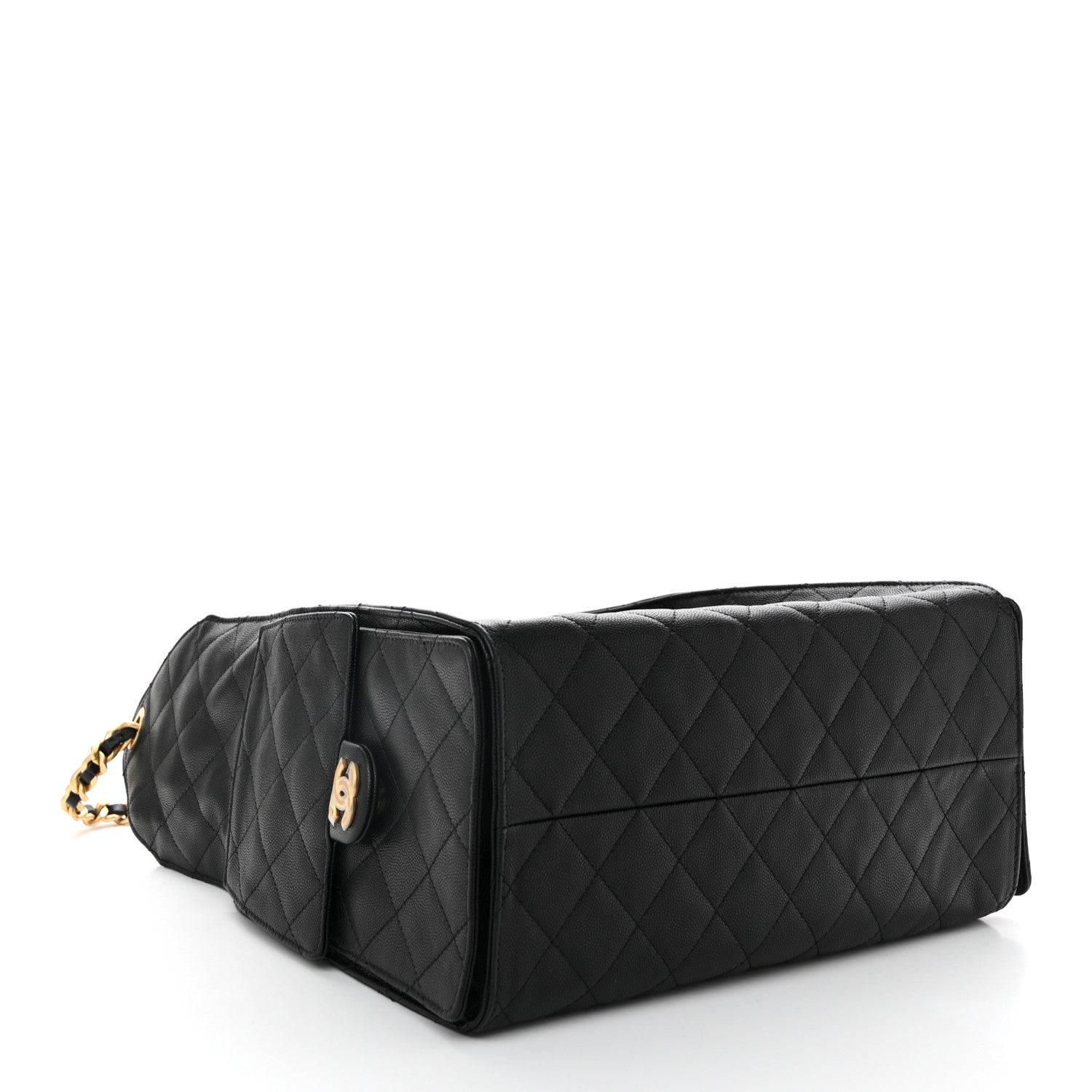 Caviar Quilted Medium Chanel 25 Handbag Black