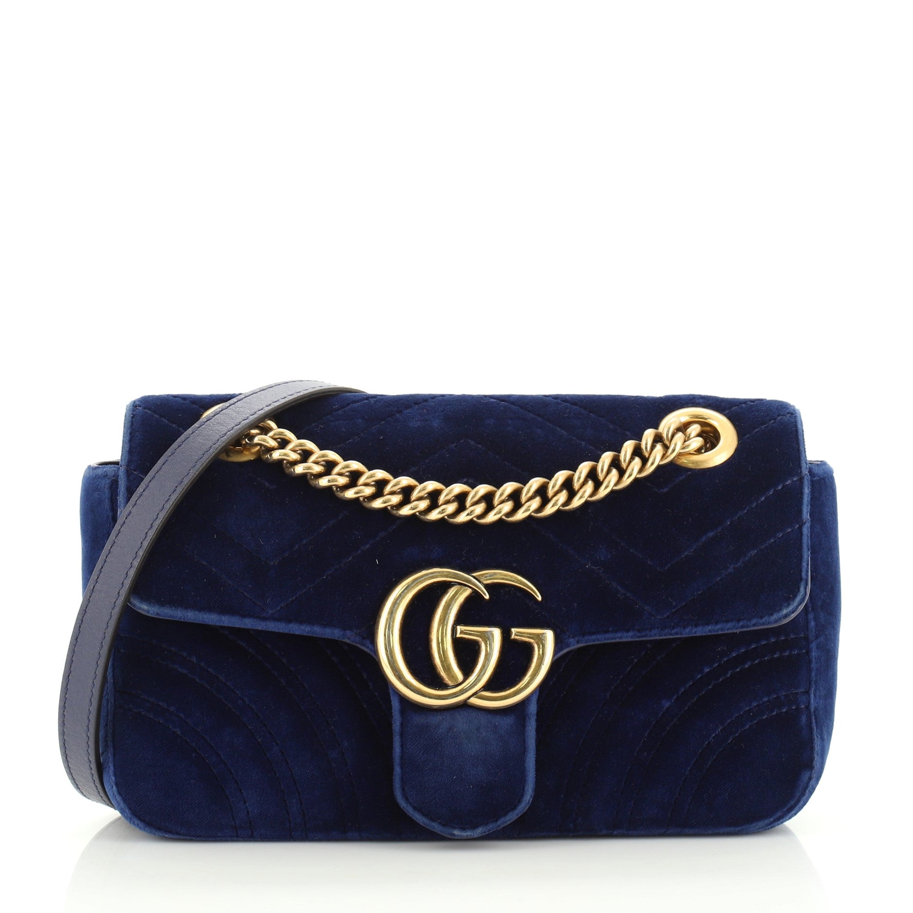 GG Marmont Flap Bag Matelasse Velvet Mini
