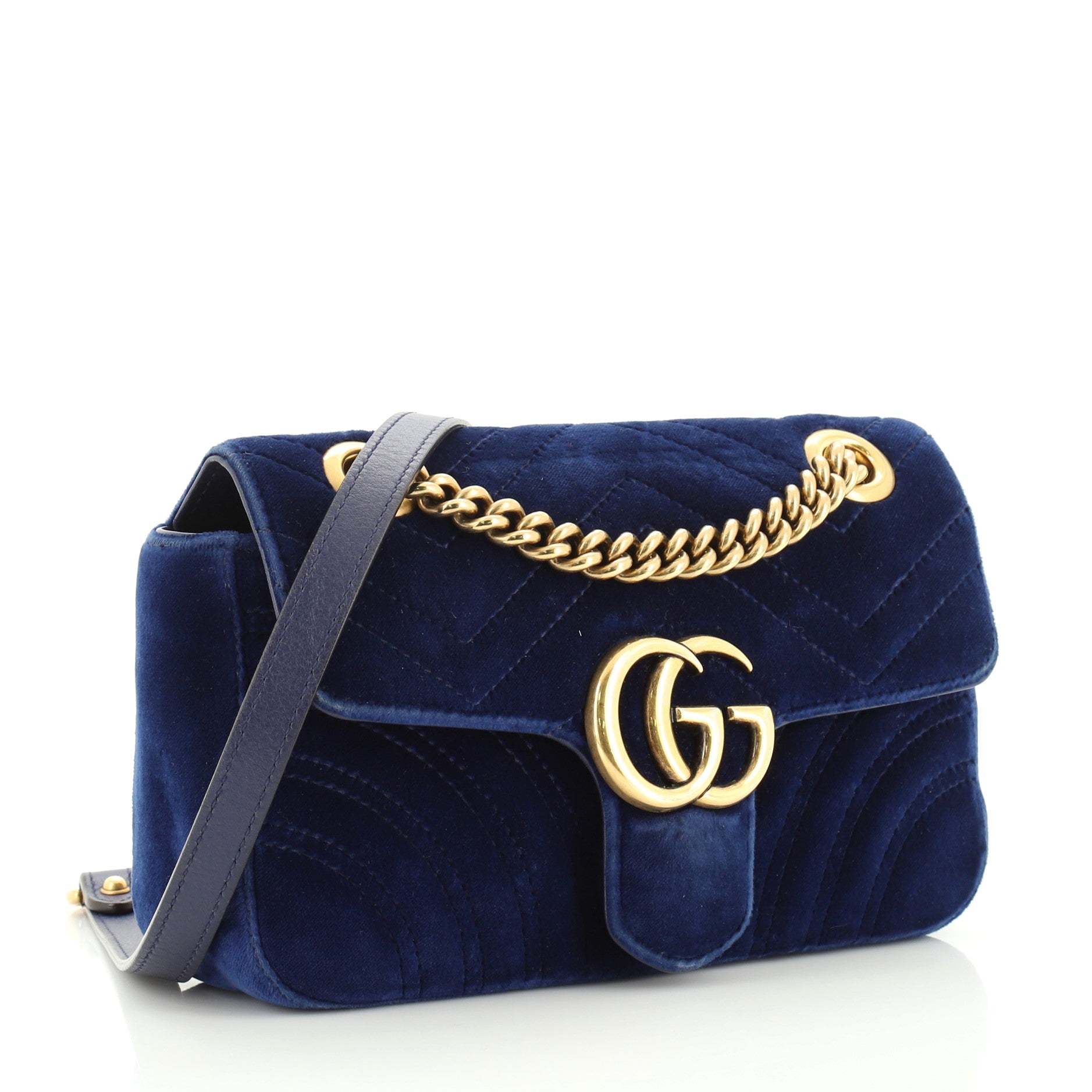 GG Marmont Flap Bag Matelasse Velvet Mini