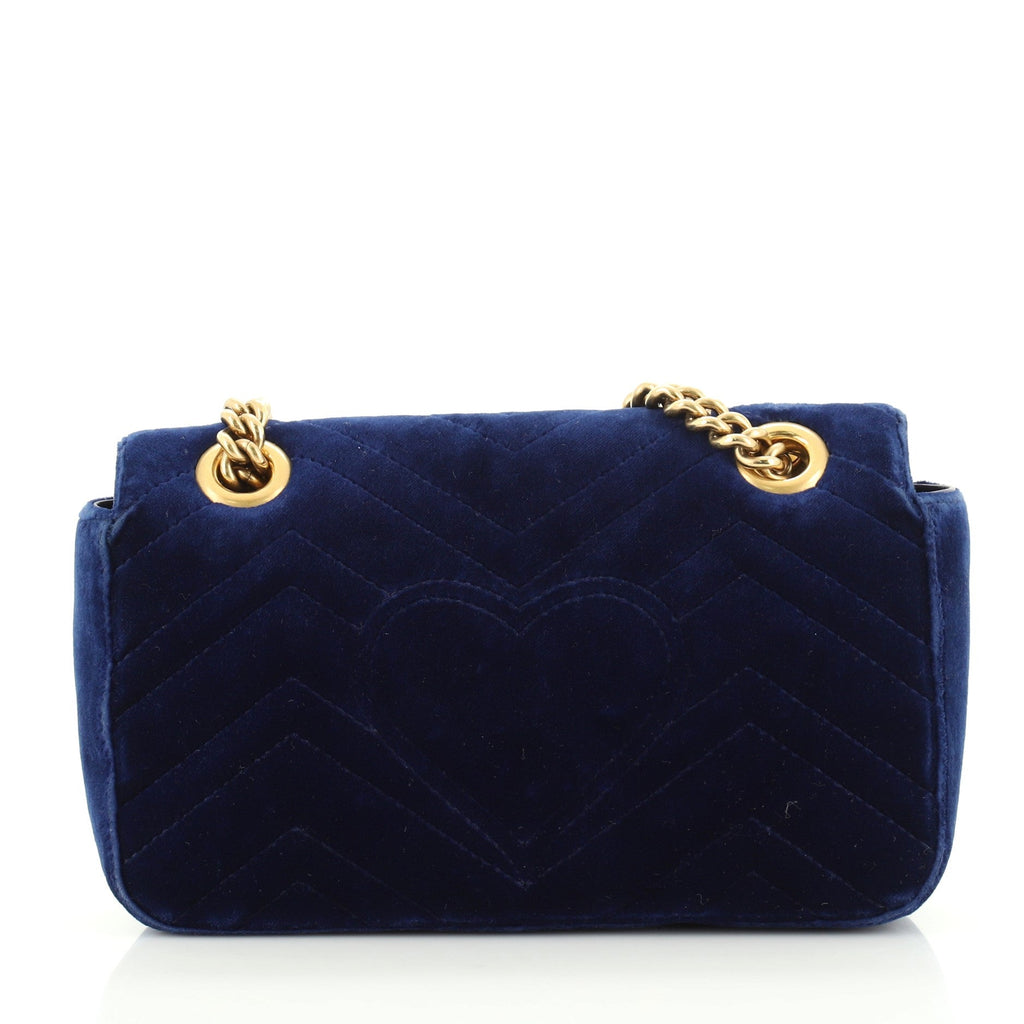 GG Marmont Flap Bag Matelasse Velvet Mini
