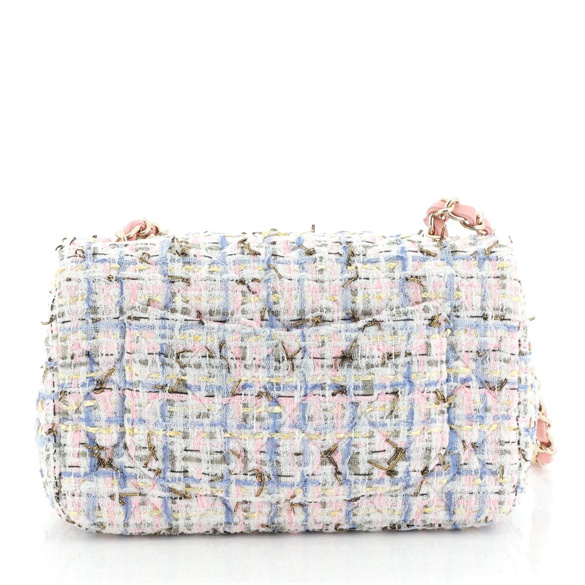 Classic Single Flap Bag Quilted Tweed and Ribbon Mini