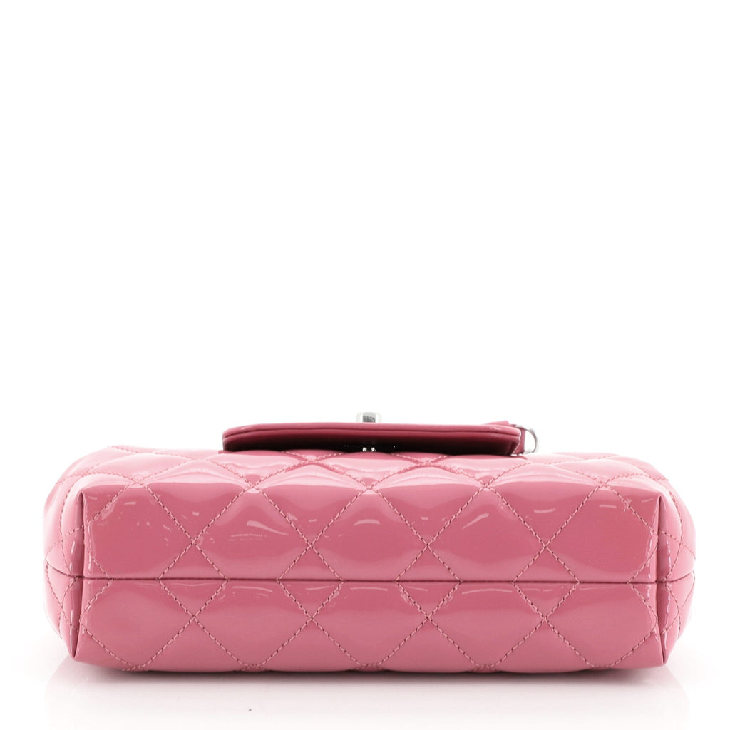 Coco Shine Accordion Flap Bag Quilted Patent Mini