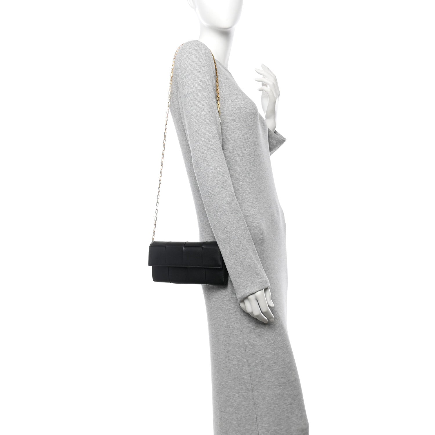 Nappa Maxi Intrecciato Cassette On Chain Black
