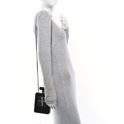Plexiglass Perfume Bottle Clutch Black