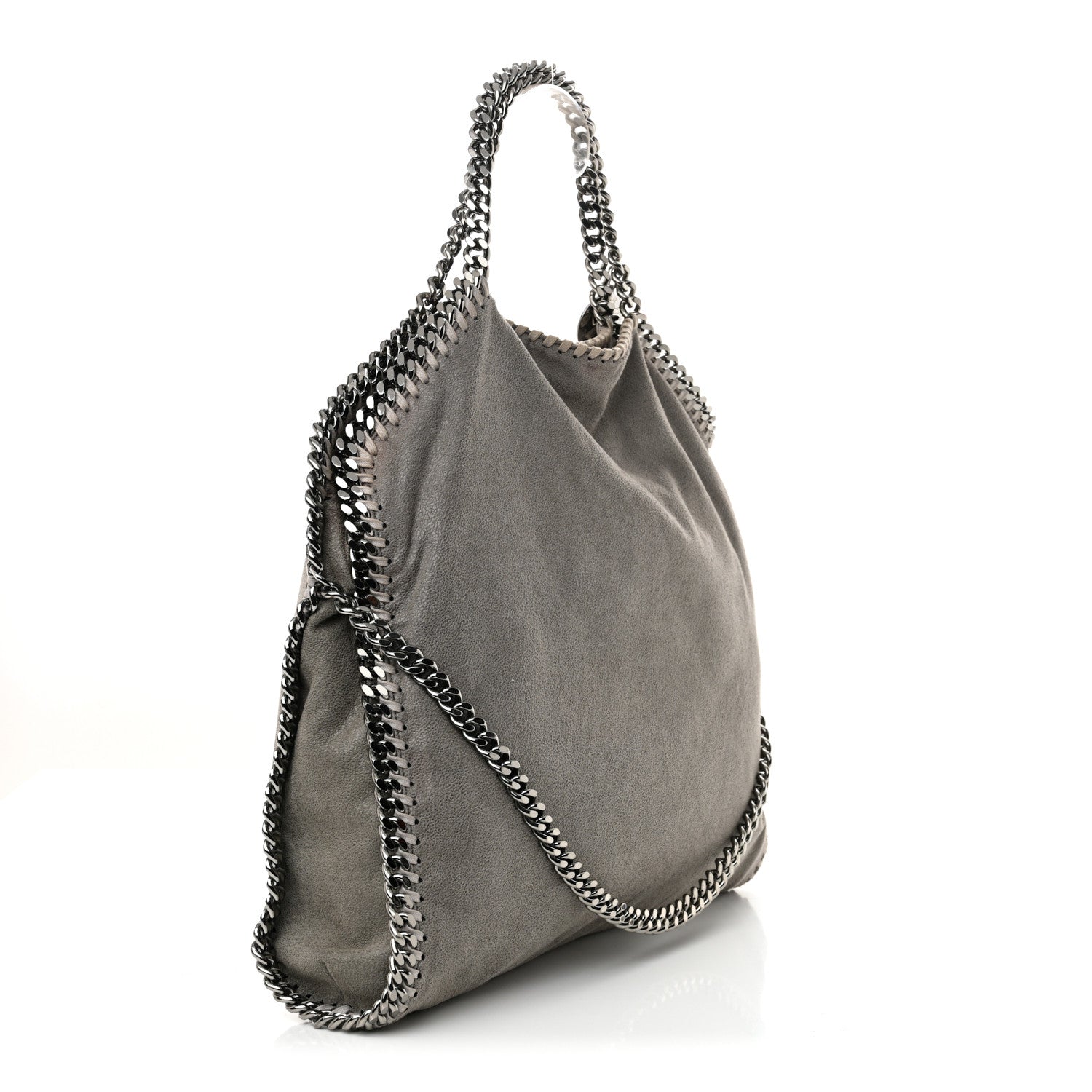 Shaggy Deer Falabella Fold Over Tote Grey