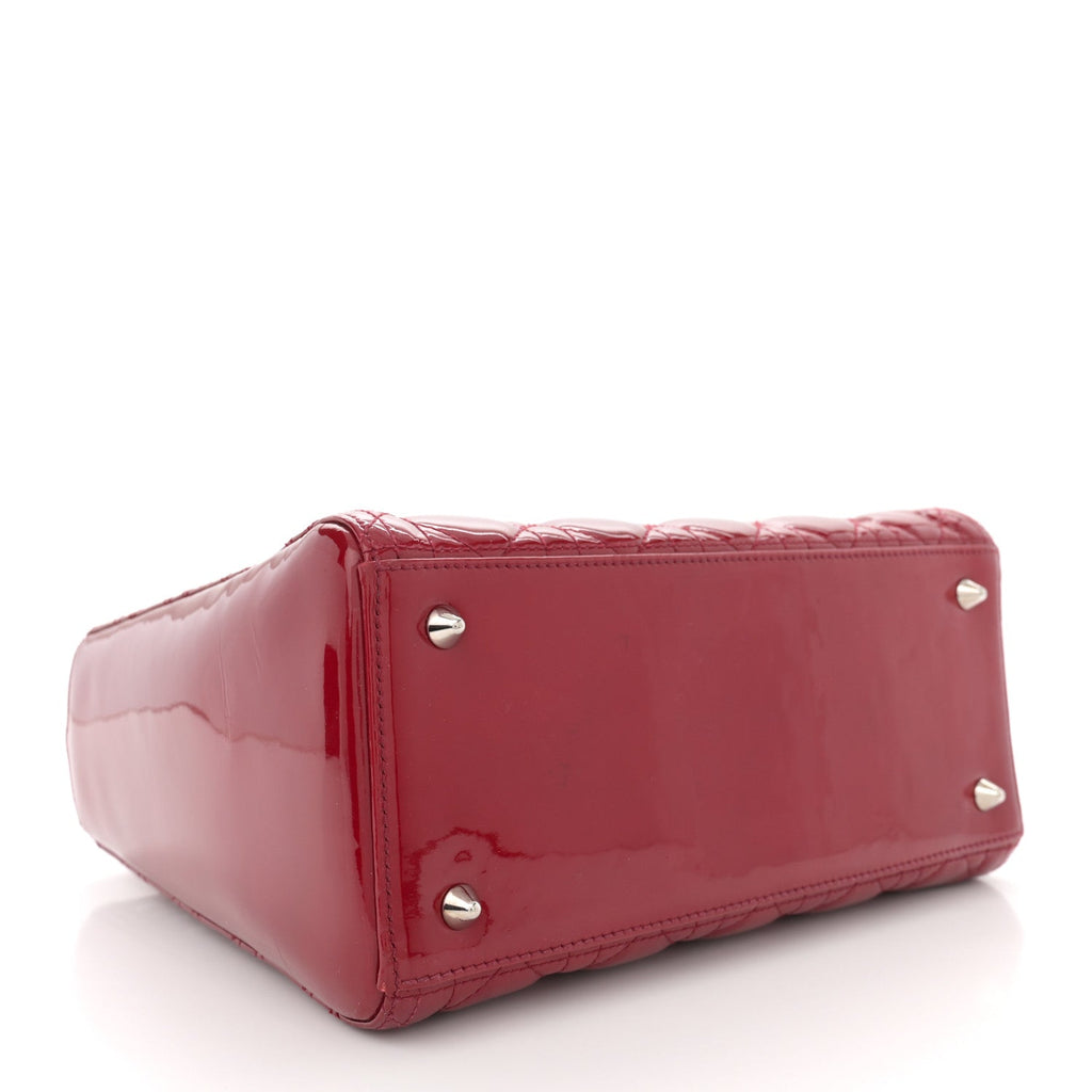 Patent Cannage Medium Lady Dior Burgundy Red