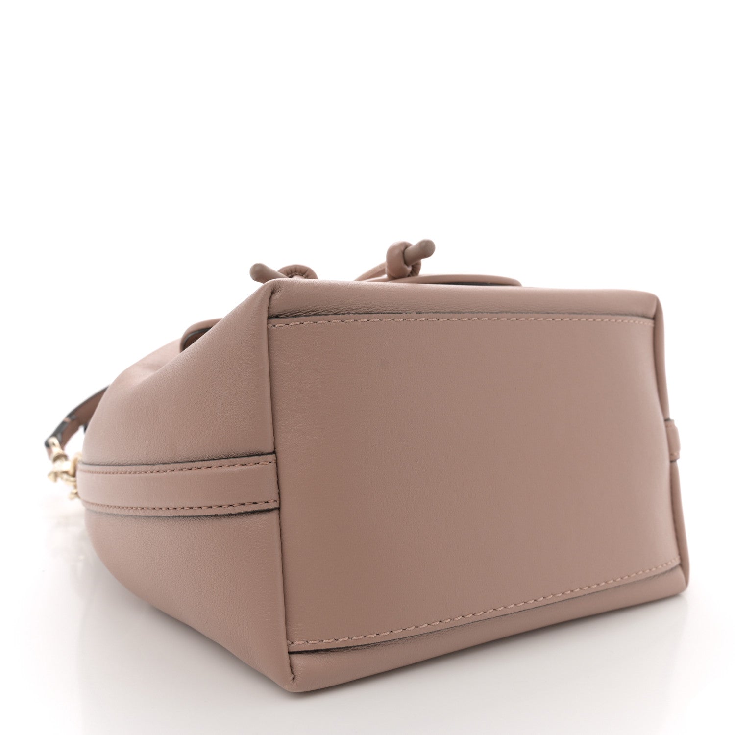 Calfskin Vlogo Small Loco Drawstring Bucket Bag Rose Cannelle