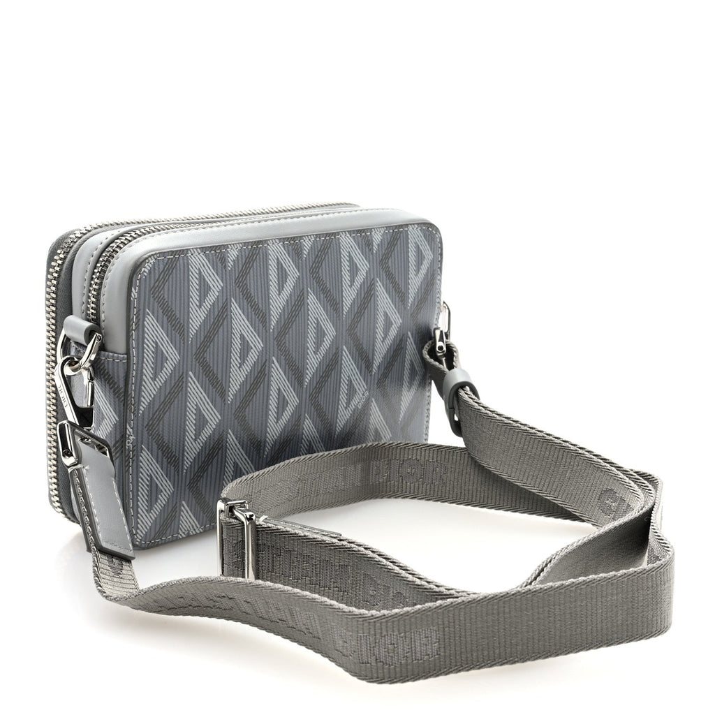 Coated Canvas CD Diamond Messenger Pouch Grey