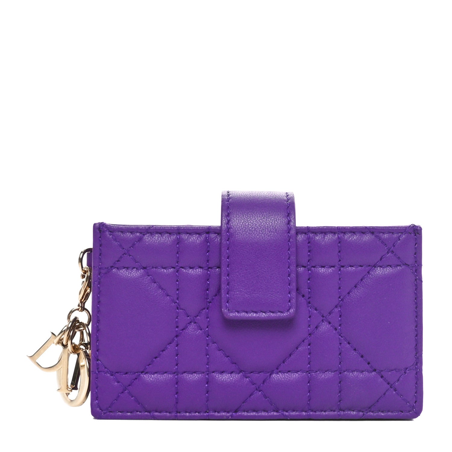 Lambskin Cannage Lady Dior Jasmine 5-Gusset  Holder Purple Jamu