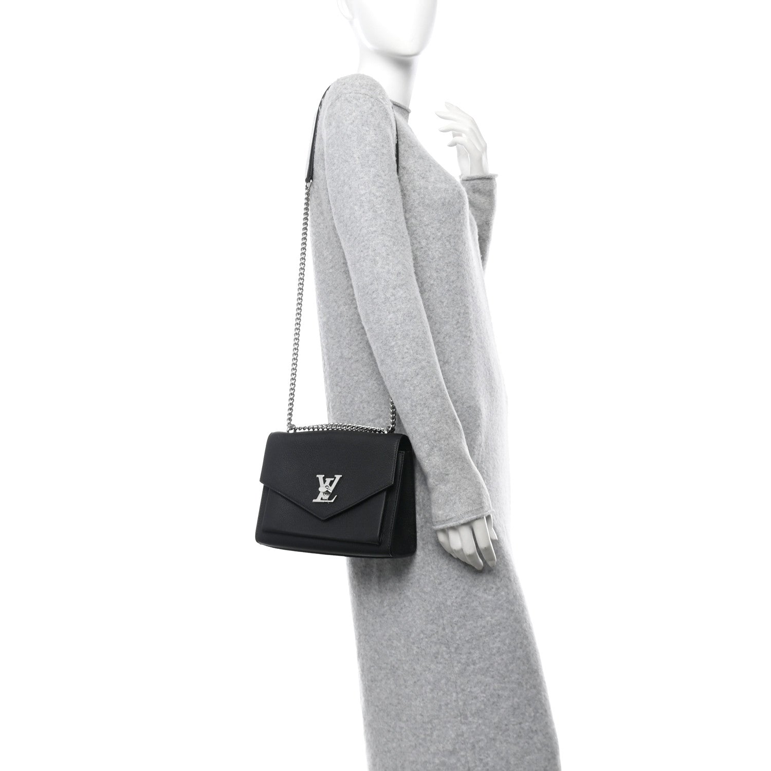 Soft Calfskin Mylockme Chain Bag BB Black