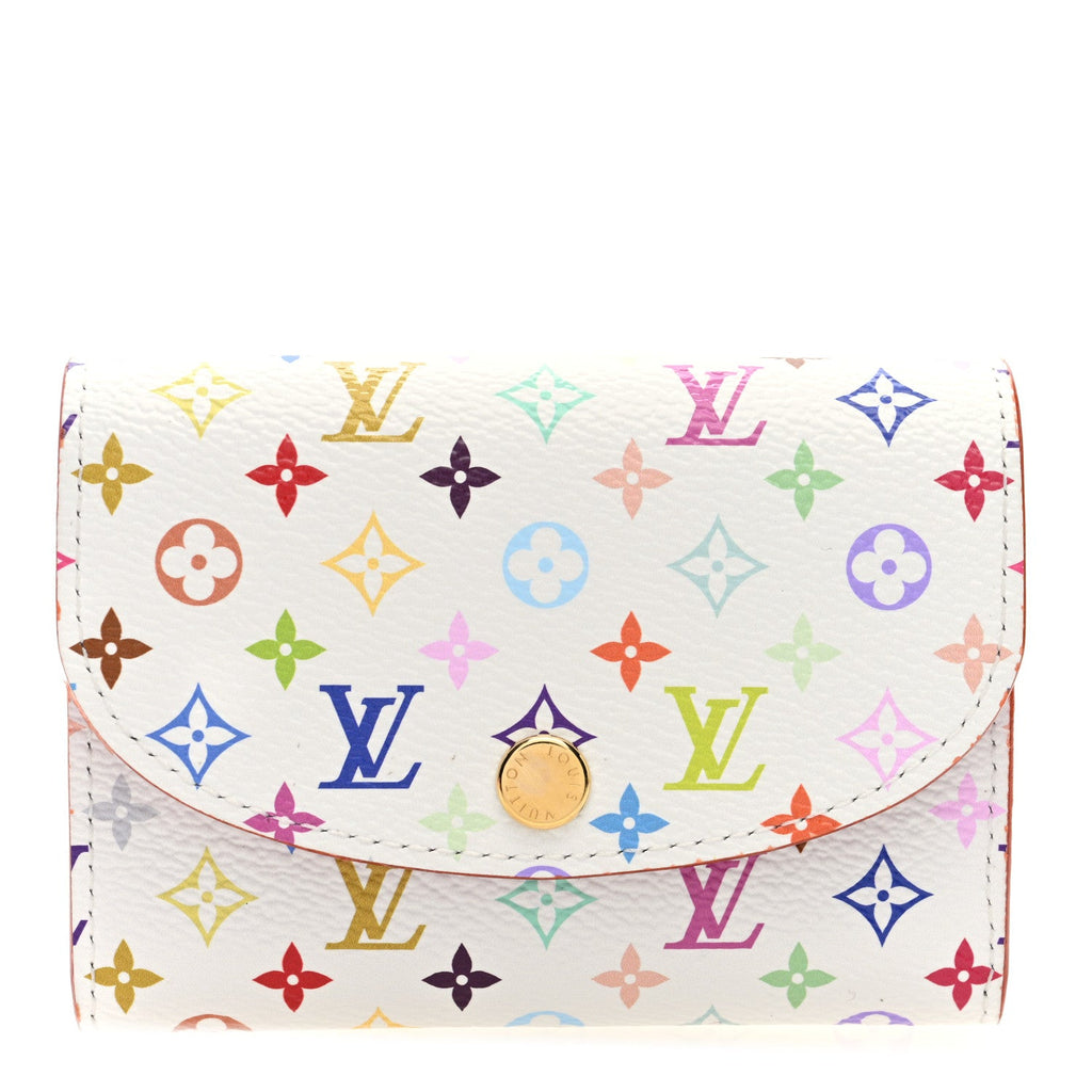 LV X TM Monogram Multicolor Rosalie Coin Purse White Kawaii Pink