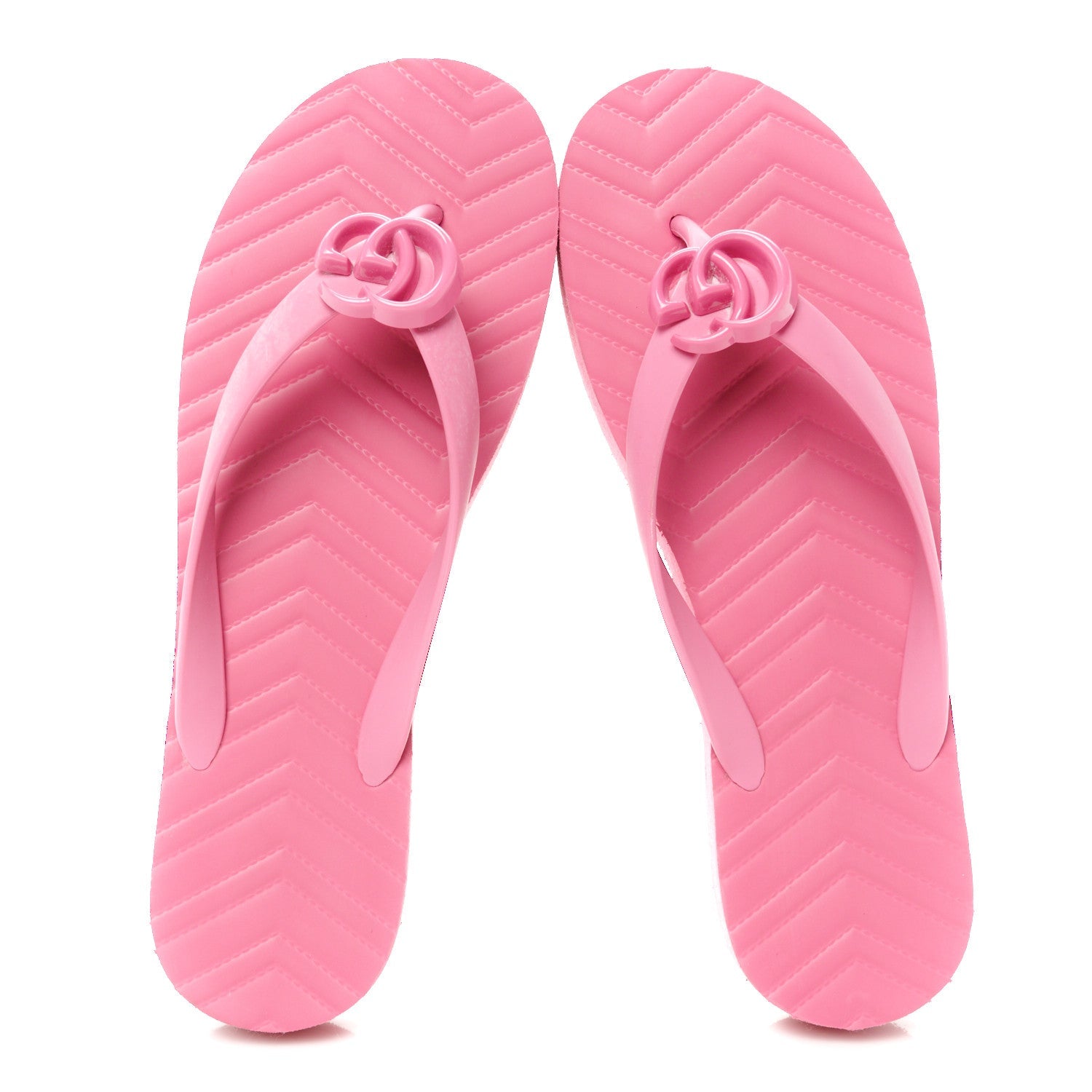 Rubber Chevron Womens GG Thong Sandals 41 Pink Tropical Flower